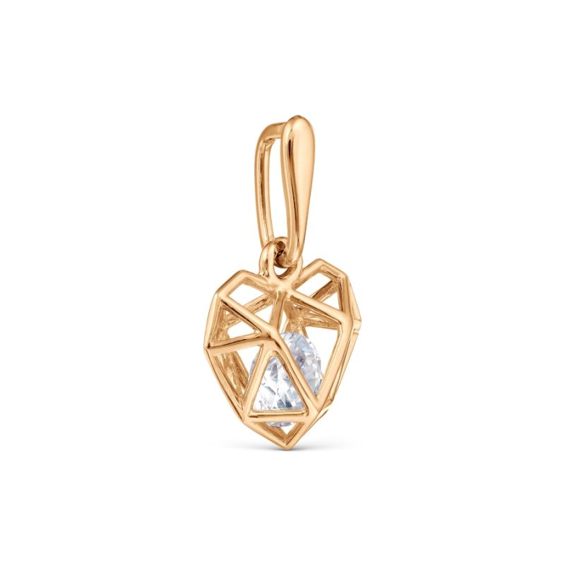 Anhänger "Herz" mit Zirkonia 585 Rotgold - Foto №1 Anhänger "Herz" mit Zirkonia 585 Rotgold - Foto №1