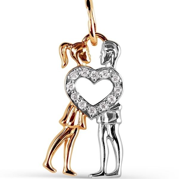 Anhänger "LOVE" mit Zirkonia 585 Rotgold - Foto №1