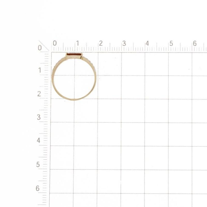 Damen Ring 585 Rotgold Granat und Zirkonia - Foto №2