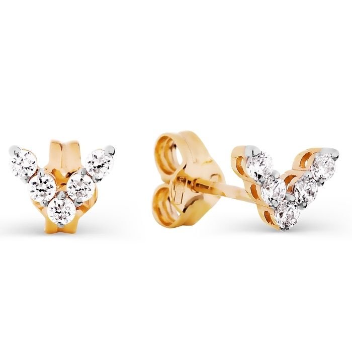 Серьги гвоздики из красного золота 375 пробы - Фото №1