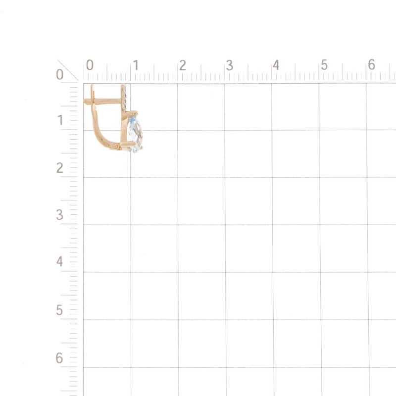 ZM Ohrringe mit Topas und Zirkonia 585 Rotgold - Foto №1 ZM Ohrringe mit Topas und Zirkonia 585 Rotgold - Foto №1