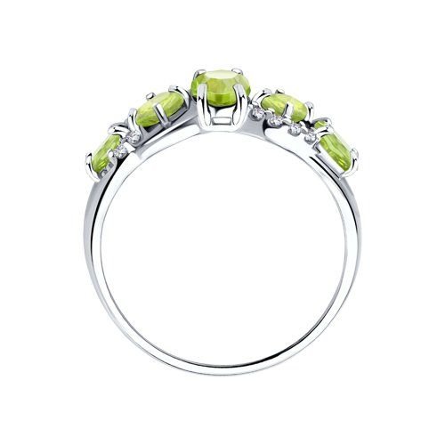 Damen Ring 925 Silber mit Zirkonia und Chrysolite - Foto №1