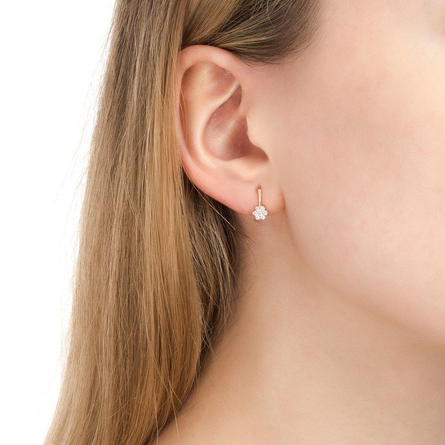 Kinder Ohrringe 585 Rotgold Zirkonia - Foto №1 Kinder Ohrringe 585 Rotgold Zirkonia - Foto №1