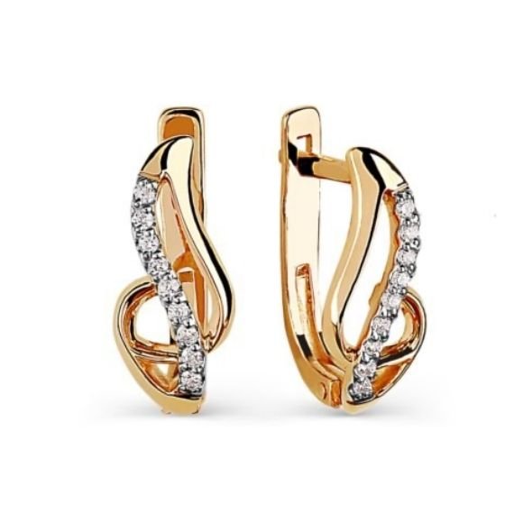 Ohrringe 585 Rotgold mit Zirkonia - Foto №1