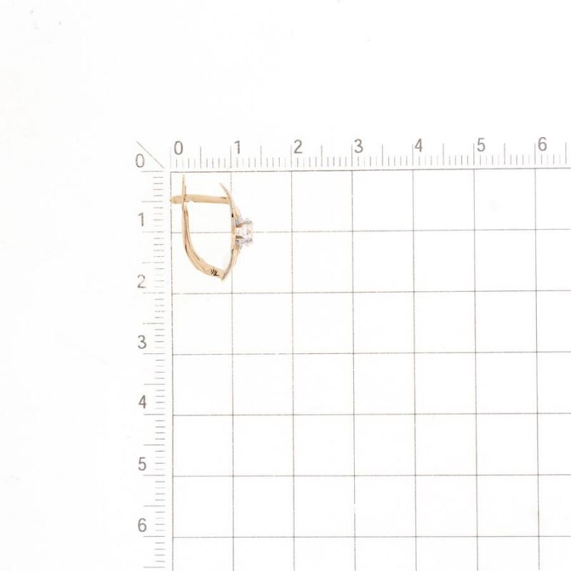 Ohrringe mit Zirkonia | 585 Rotgold Bicolor - Foto №1