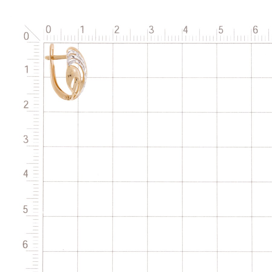 Серьги с алмазной гранью 585 пробы - Фото №1 Серьги с алмазной гранью 585 пробы - Фото №1