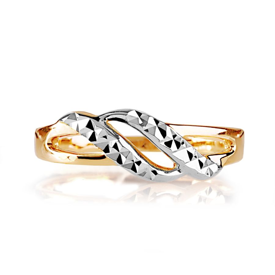 Damen Ring 585 Rotgold Diamantiert Bicolor - Foto №1 Damen Ring 585 Rotgold Diamantiert Bicolor - Foto №1