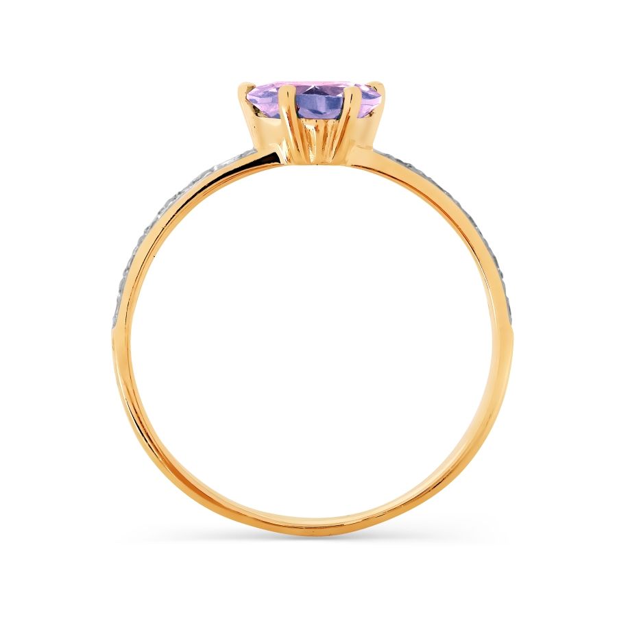 Damen Ring 585 Rotgold Amethyst und Zirkonia - Foto №2 Damen Ring 585 Rotgold Amethyst und Zirkonia - Foto №2