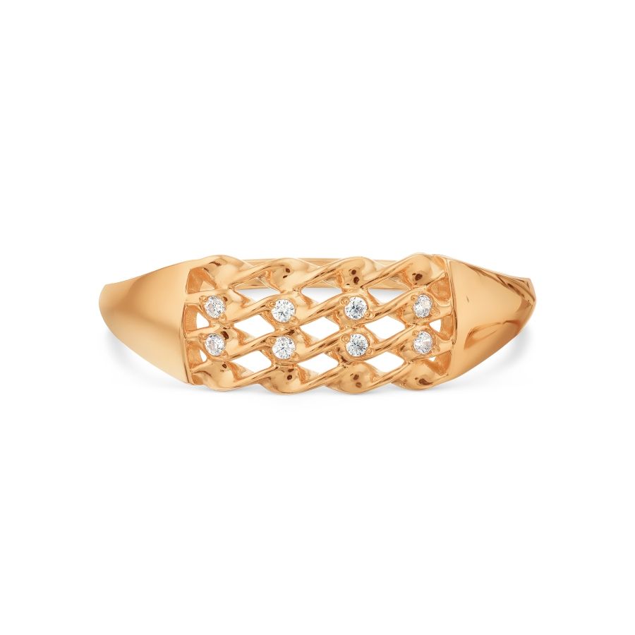 Damen Ring mit Zirkonia | 585 Rotgold - Foto №1 Damen Ring mit Zirkonia | 585 Rotgold - Foto №1