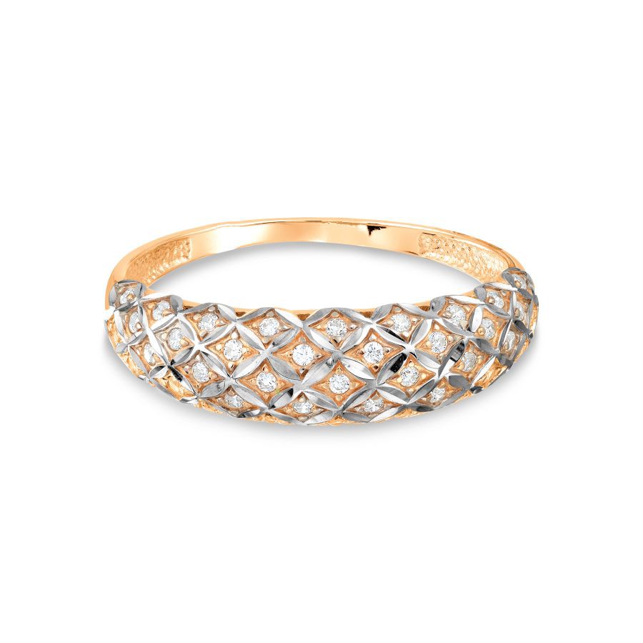 Damen Ring mit 43 Zirkonia 585 Rotgold - Foto №1 Damen Ring mit 43 Zirkonia 585 Rotgold - Foto №1