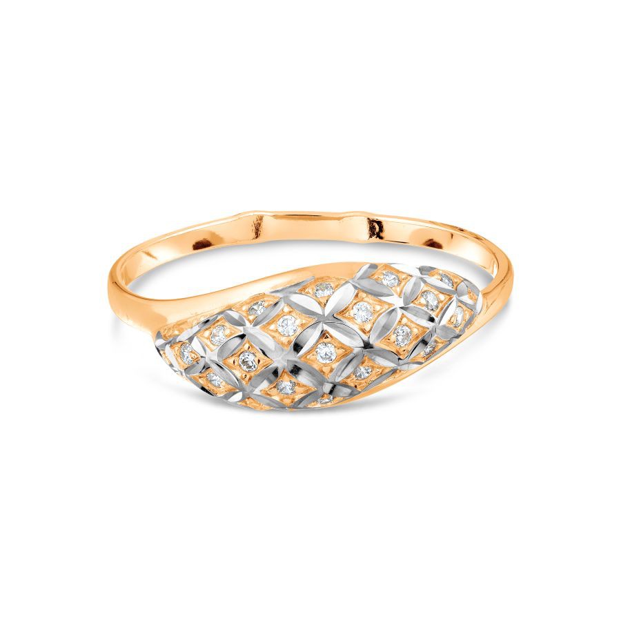 Damen Ring 585 Rotgold Zirkonia Bicolor - Foto №1 Damen Ring 585 Rotgold Zirkonia Bicolor - Foto №1