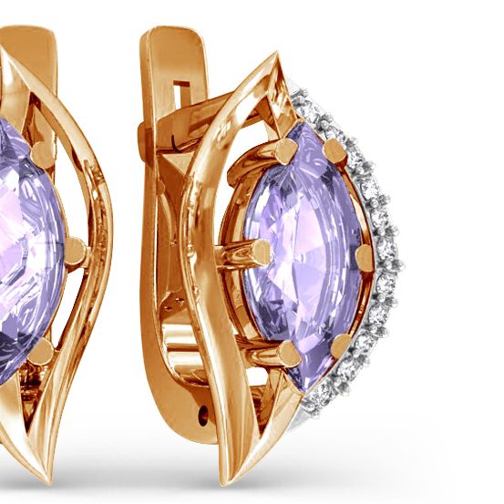 Ohrringe russische Rotgold : OR22185A / Zolotoy-mir.de - Foto №1 Ohrhänger bei Zolotoy-mir.de kaufen / OR22185A - Foto №1