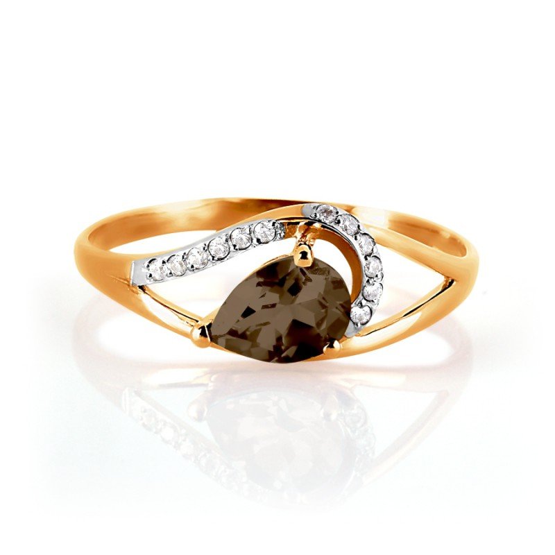Damen Ring mit Rauchtopas und Zirkonia - Foto №1