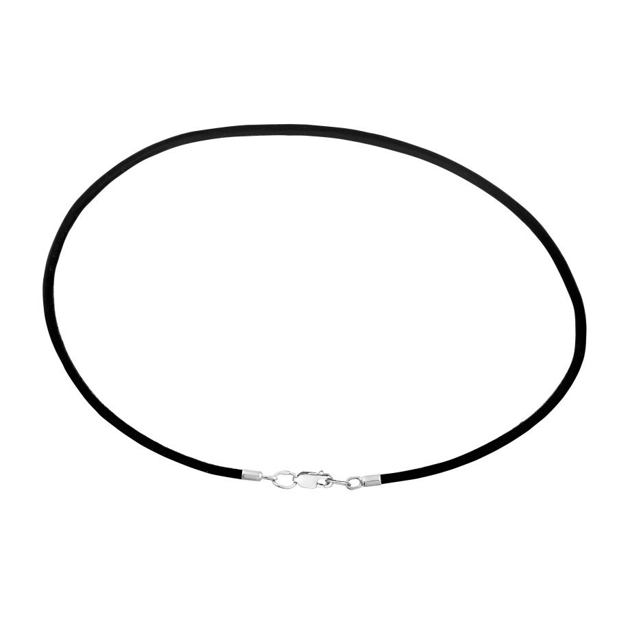 Колье из серебра 925 пробы и каучука