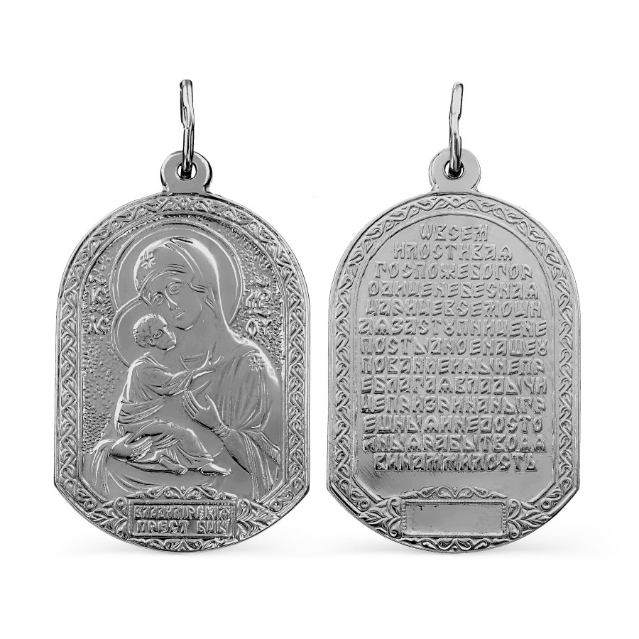 Иконка "Владимирская" из русского серебра 925 пробы