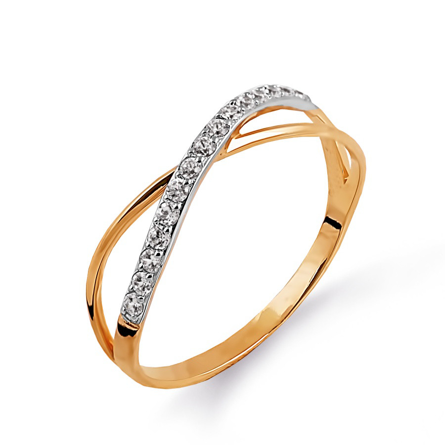 Кольцо с фианитами из золота 375 пробы