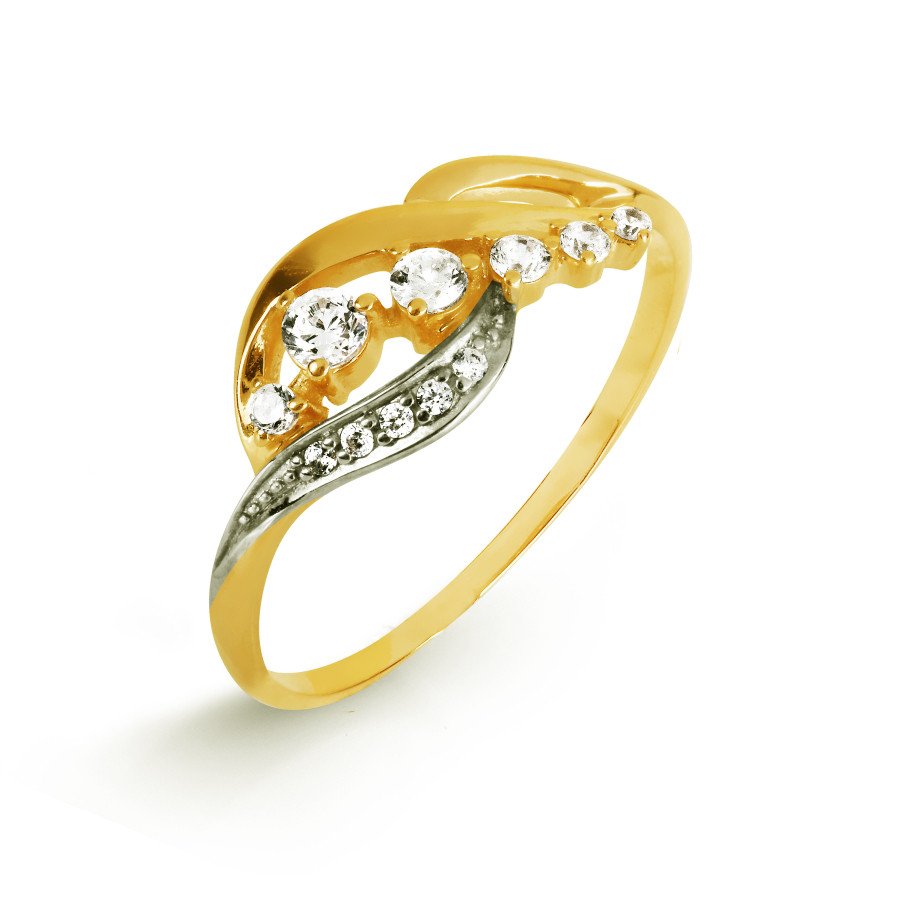 Damen Ring mit Zirkonia 585 Gelbgold