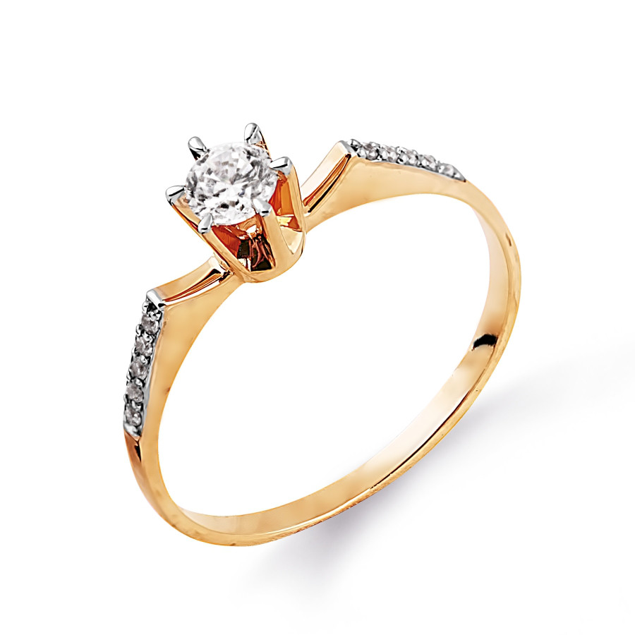 Damen Ring mit Zirkonia | 585 Rotgold