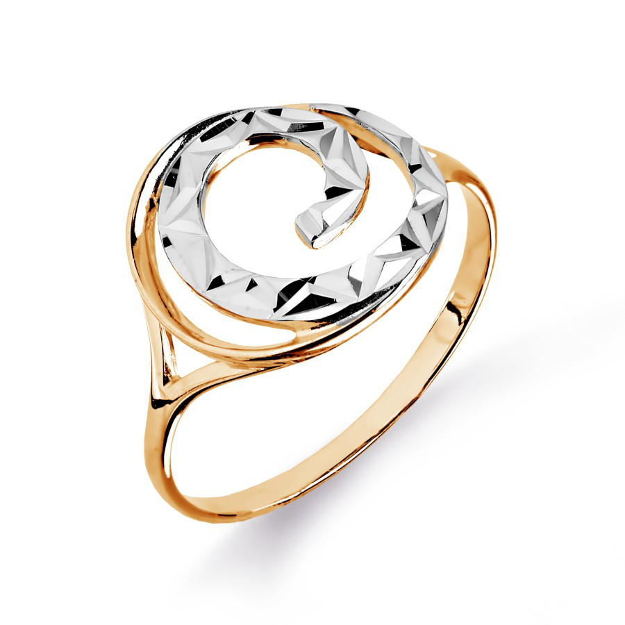 Damen Ring 585 Rotgold Diamantiert Bicolor