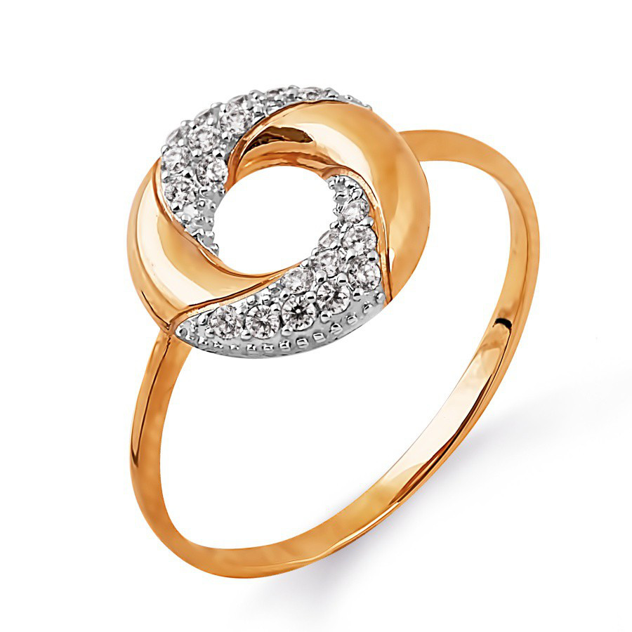 Damen Ring 585 Rotgold Zirkonia
