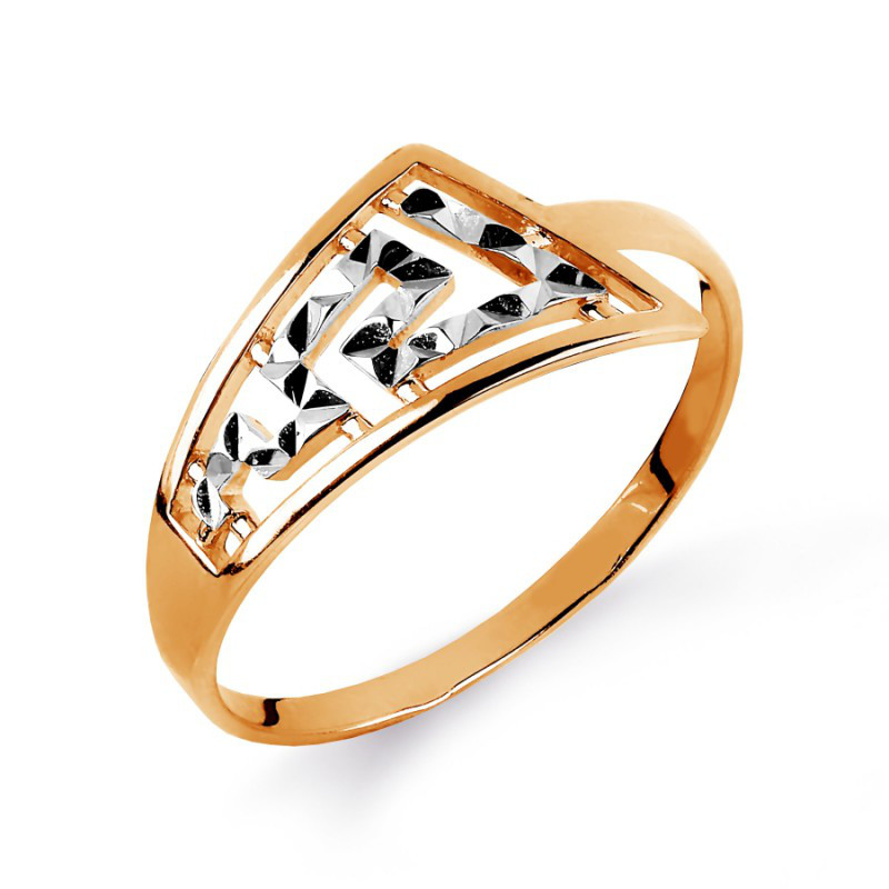 Damen Ring 585 Rotgold mit Diamantschliff