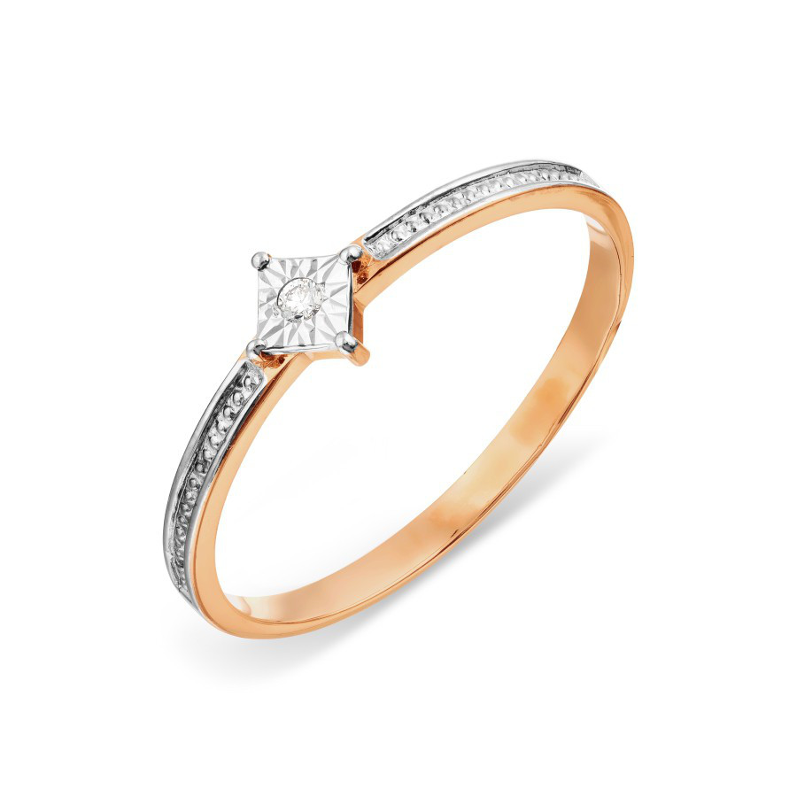 Damen Ring mit Brillant 585 Rotgold Diamantiert