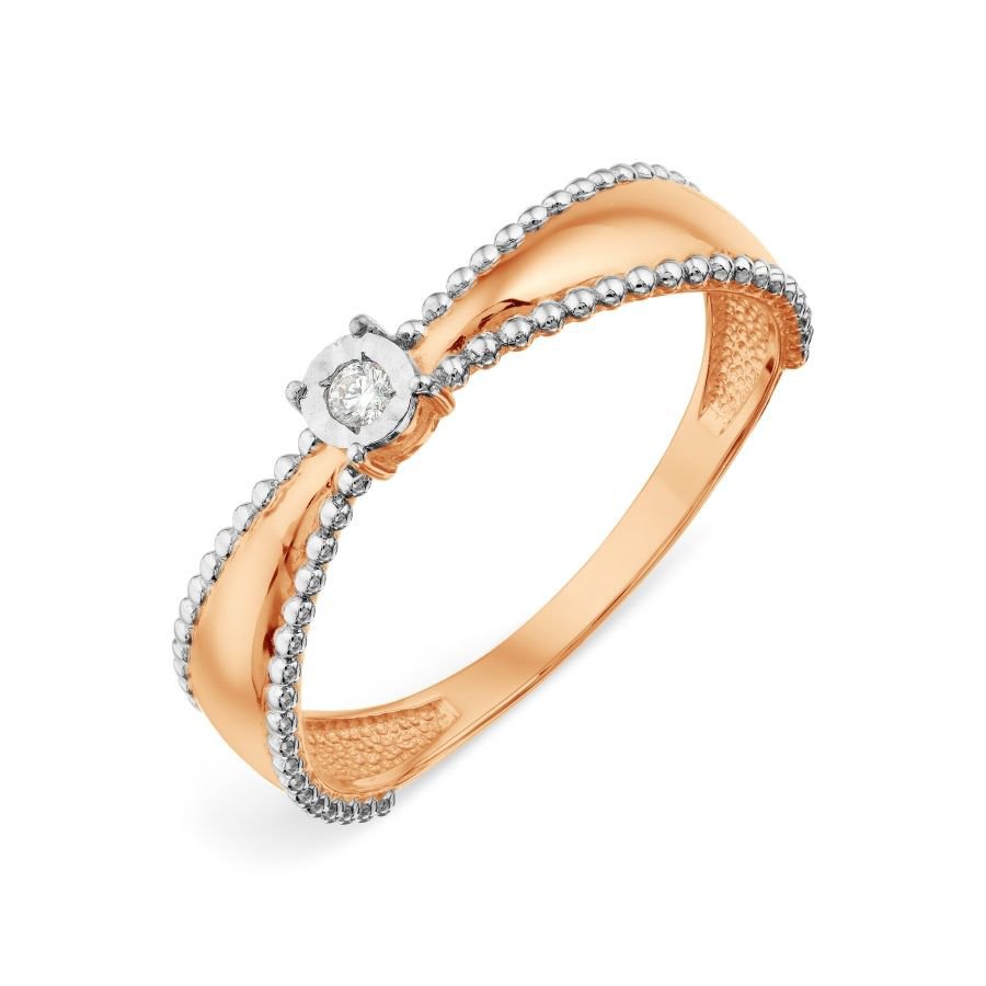 Damen Ring mit Brillant 585 Rotgold