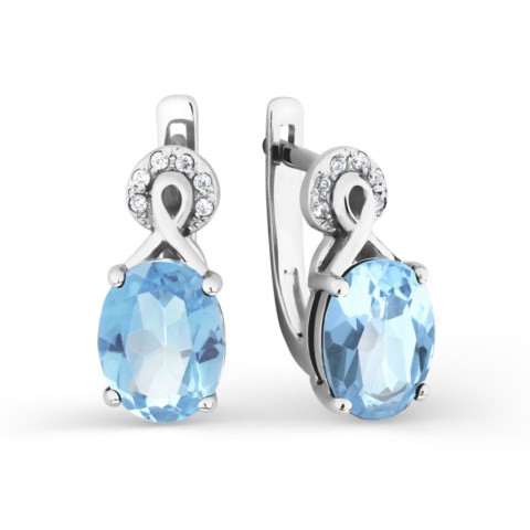 Damen Ohrringe 925 Silber Topas Zirkonia