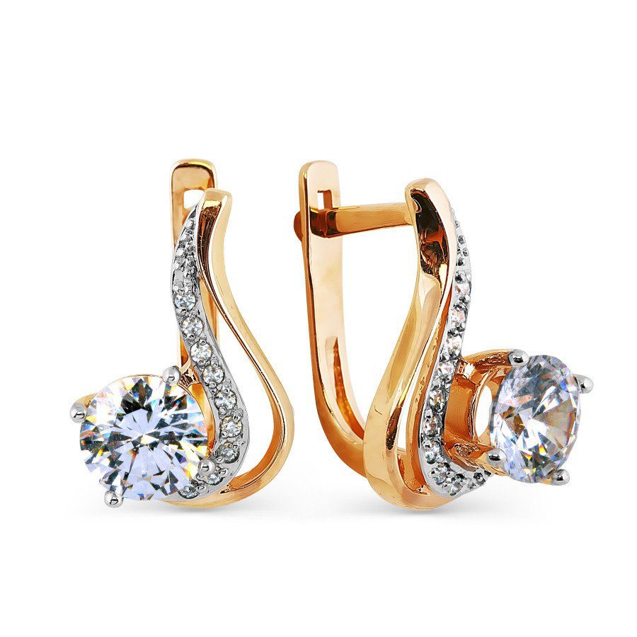 Ohrringe mit Zirkonia | 375 Rotgold