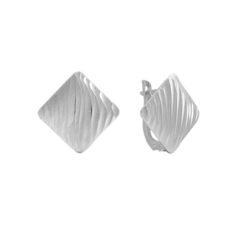 Серьги с алмазной гранью из серебра 925 пробы