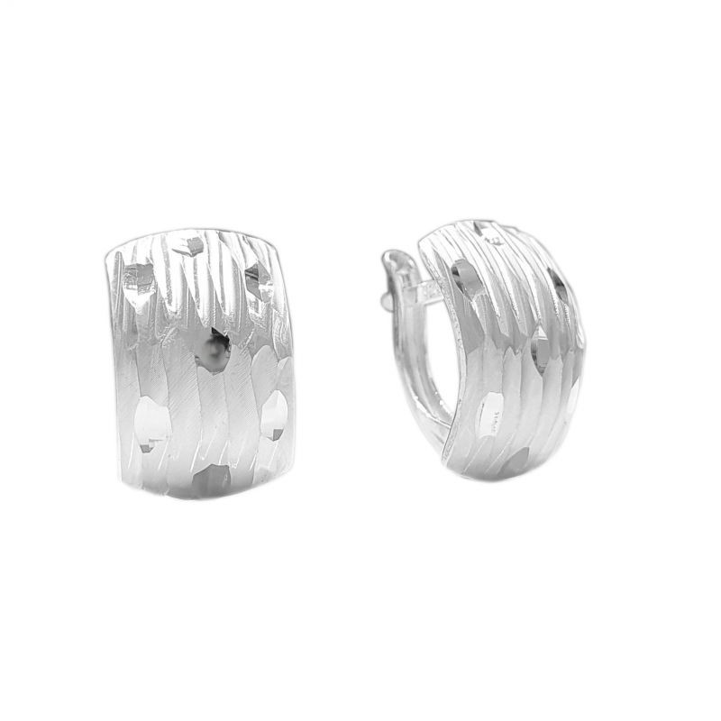 Серьги с алмазной гранью из серебра 925 пробы