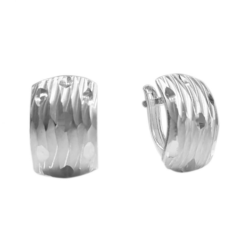 Серьги с алмазной гранью из серебра 925 пробы