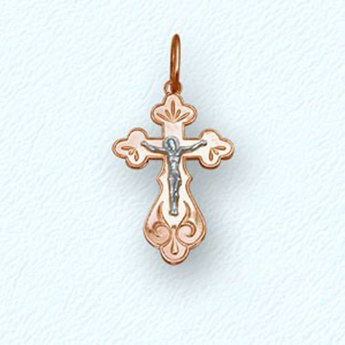 Kreuz Anhänger "Orthodox" 585 Rotgold