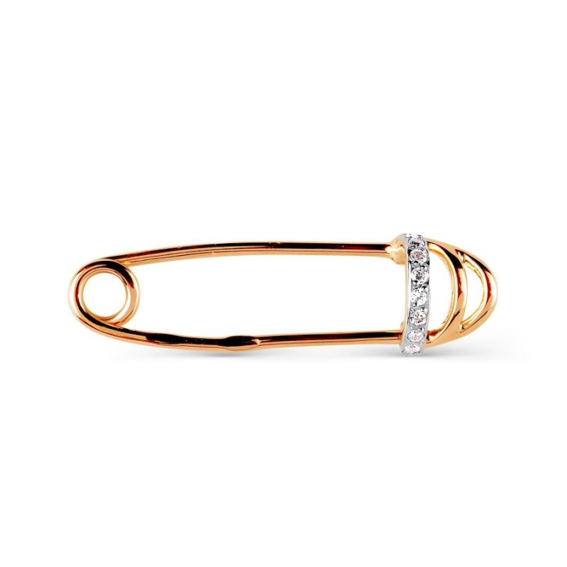Brosche mit Zirkonia 585 Rotgold