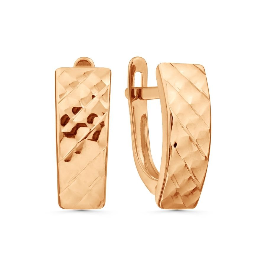 Damen Ohrringe 585 Rotgold Diamantiert