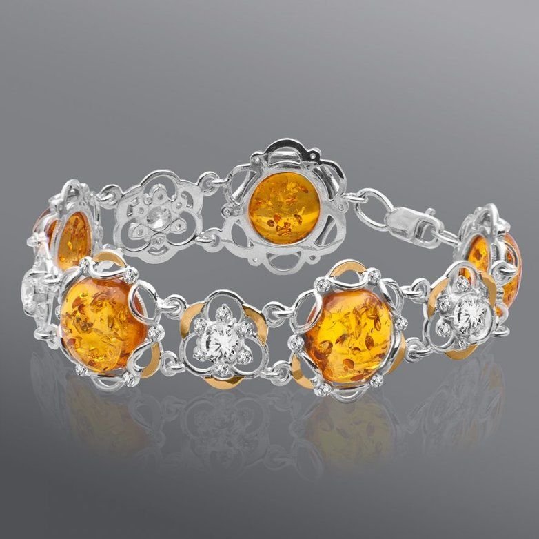 Armband mit Bernstein Zirkonia 925 Silber