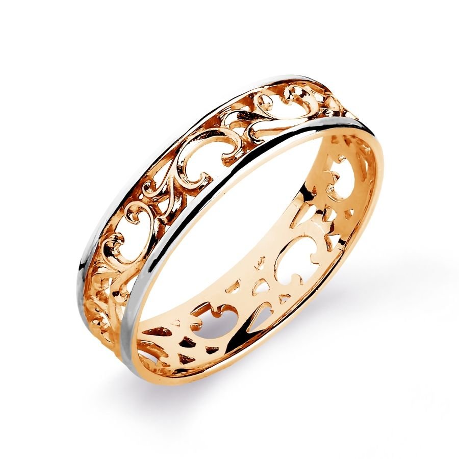 Damen Ring - 585 Rotgold - Trauring Bicolor