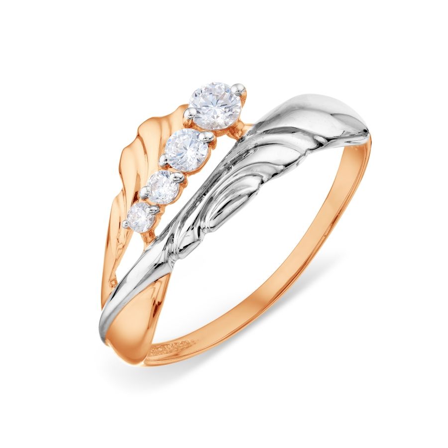 Damen Ring 585 Rotgold Zirkonia Bicolor Damen Ring 585 Rotgold Zirkonia Bicolor