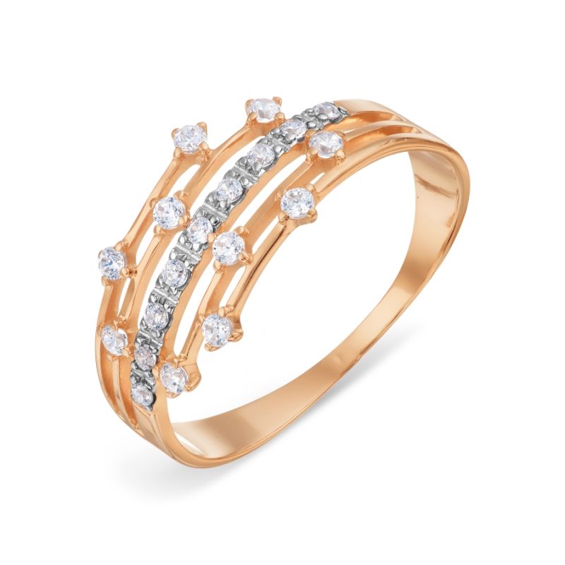 Damen Ring mit Zirkonia 375 Rotgold