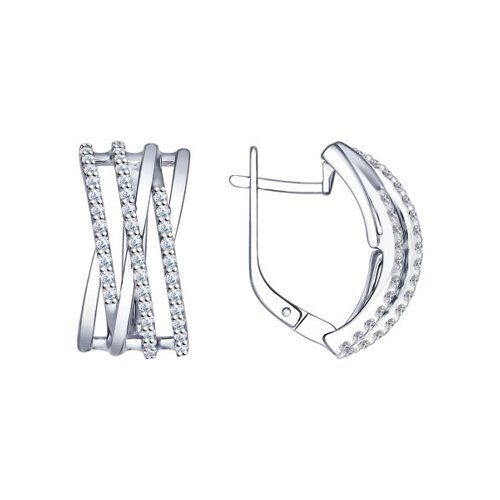 Серьги из серебра 925 пробы с фианитами 925 пробы Серьги из серебра 925 пробы с фианитами 925 пробы