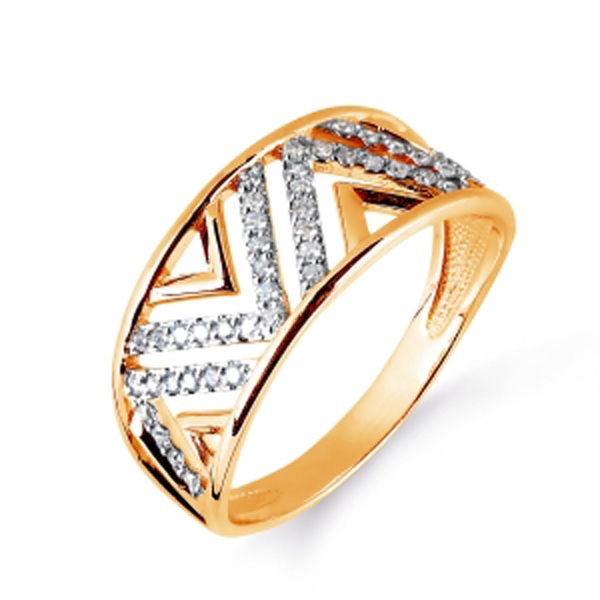 Damen Ring 375 Rotgold Zirkonia