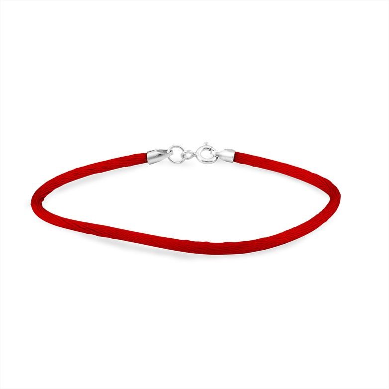 Seidenarmband Rot 925 Silber