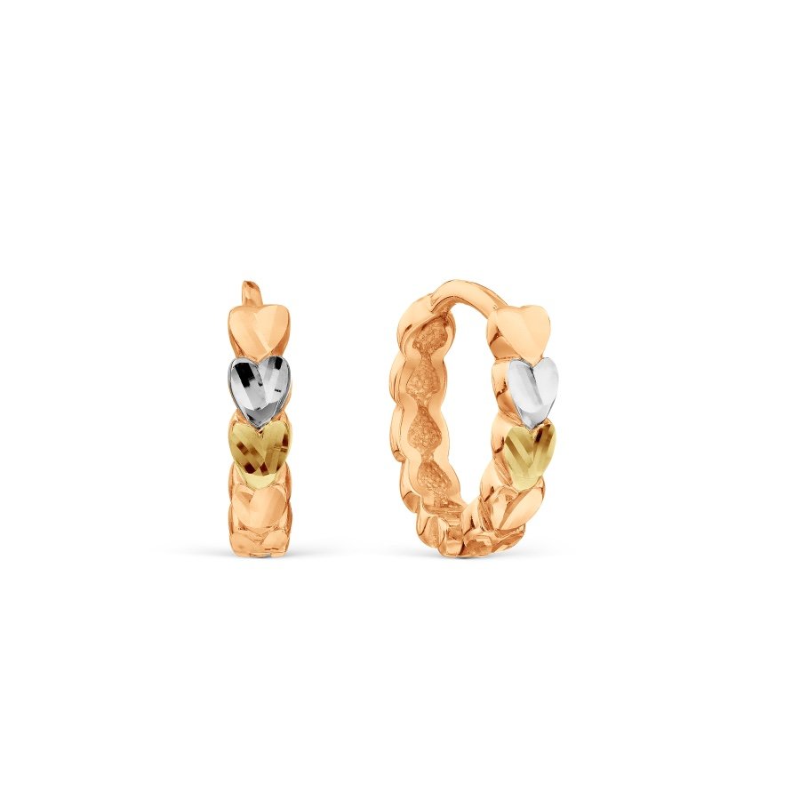 Ohrringe Creolen "Herz" - 585 Rotgold