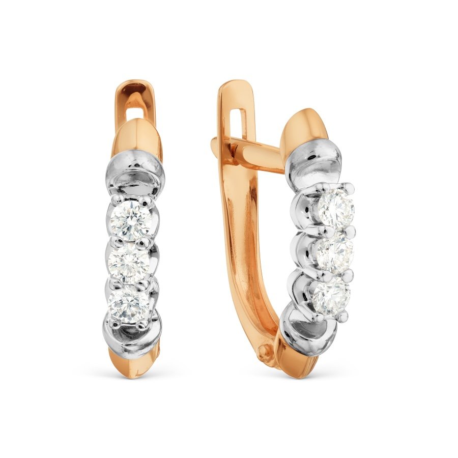 Damen Ohrringe 585 Rotgold mit Diamanten