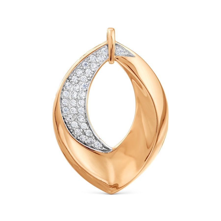 Подвеска с фианитами - русское красное золото 585 пробы Подвеска с фианитами - русское красное золото 585 пробы