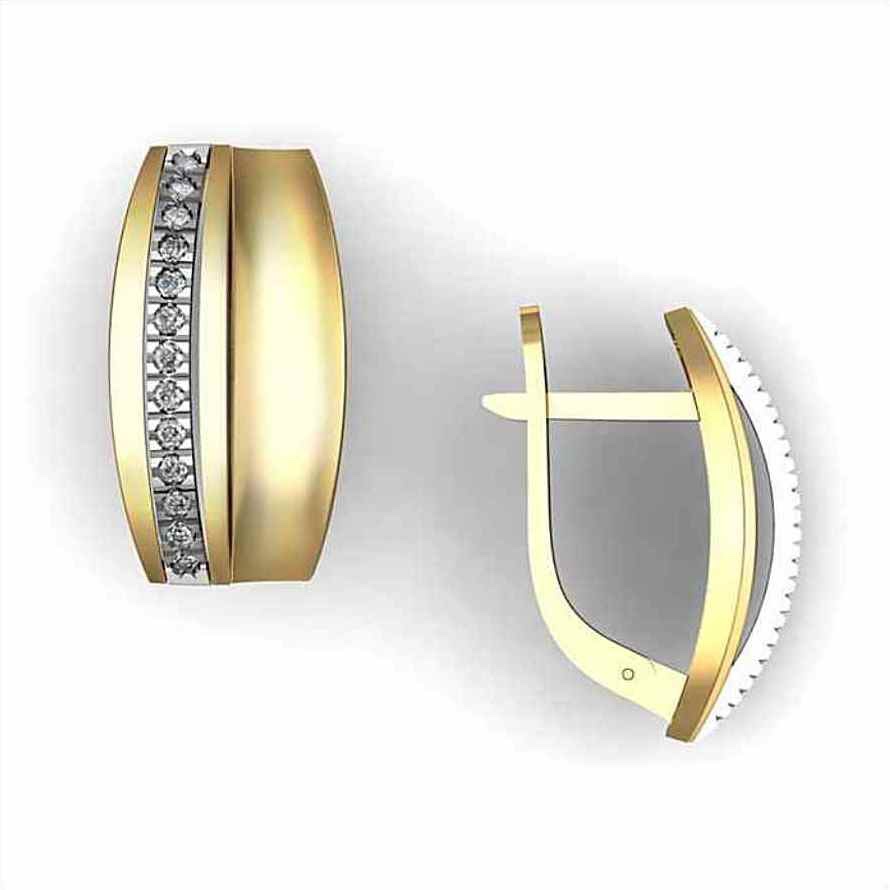 Серьги с фианитами из золота