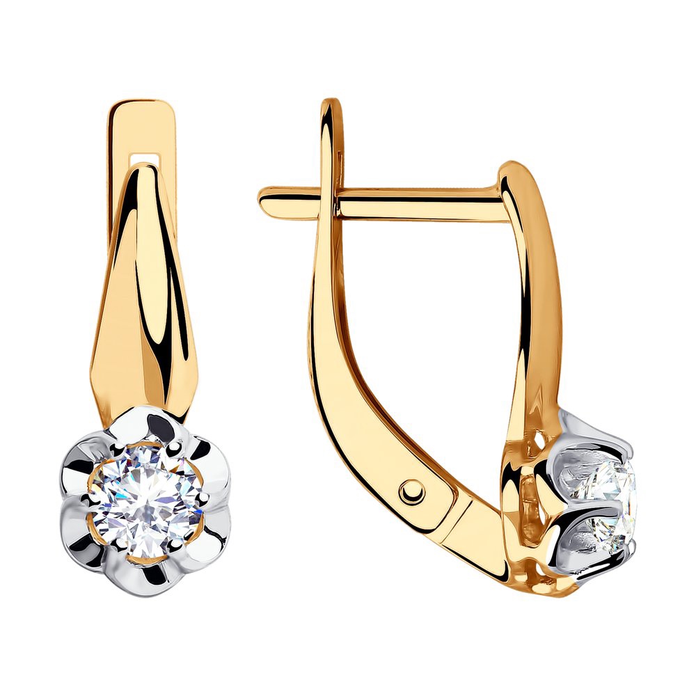 Paar Ohrhänger 585 Rotgold Zirkonia