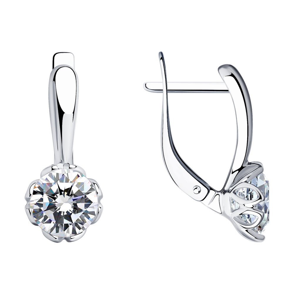 Серьги из серебра 925 пробы с фианитами