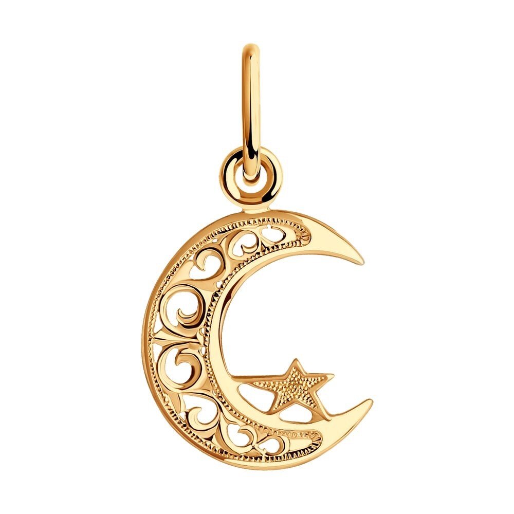 Anhänger Halbmond 585 Rotgold