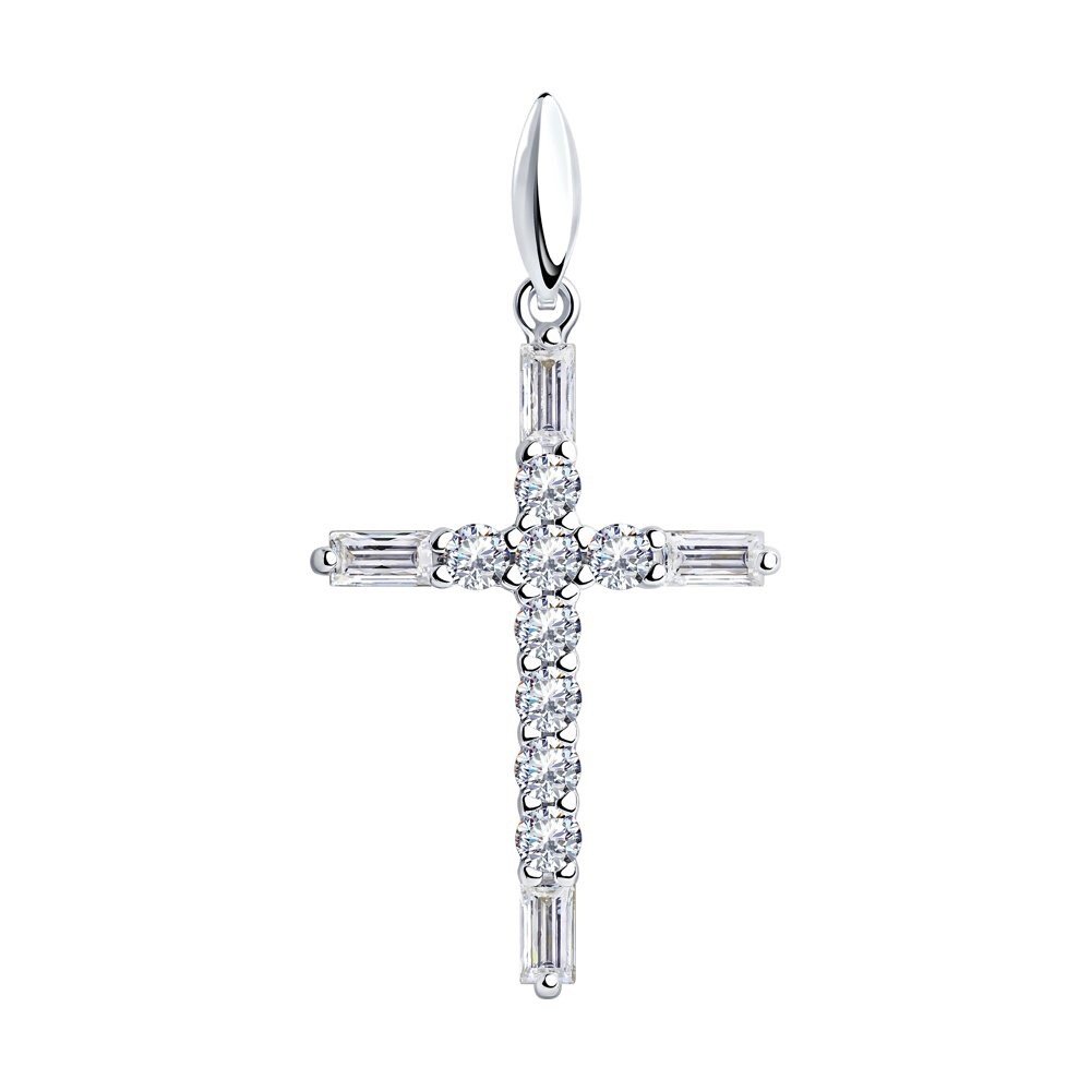 Kreuzanhänger 925 Silber mit Zirkonia